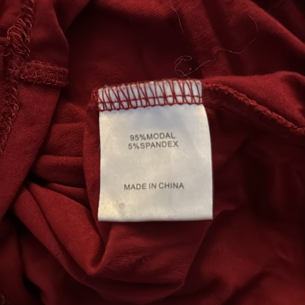White fox long sleeve top in a deep wine color. - Picture 3 of 3